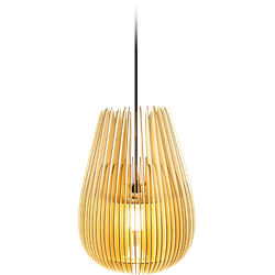 Halley XL houten hanglamp extra large - met koordset zwart - Ø 53 cm