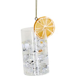 Ornament kerstbal Cocktail Gin Tonic Glas Helder 9 cm