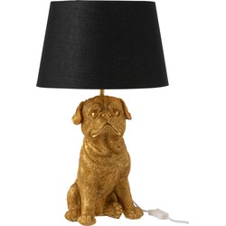 J-line - Lamp Hond Zittend Resine Goud - 52x31x36cm