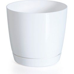 Prosperplast plantenpot - kunststof - parel wit - D21 x H19 cm - Plantenpotten