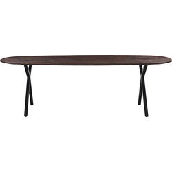 Eettafel Bruin Ovaal Mangohout - 240cm - Tafel Genève - Giga Meubel
