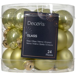 Kerstbal glas d2.5 cm pstch ass 24st kerst