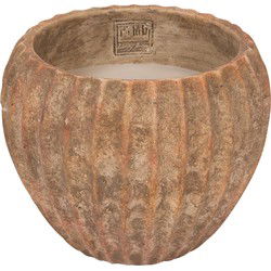 PTMD Kaars Yasmeene - 20x20x16 cm - Cement - Bruin