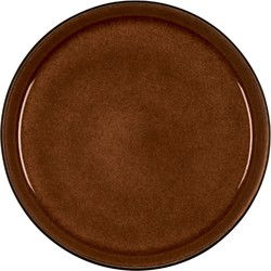 Bitz® Gastro - 6 stuks Aardewerk Ontbijtborden 21 cm Amber/Zwart 821405