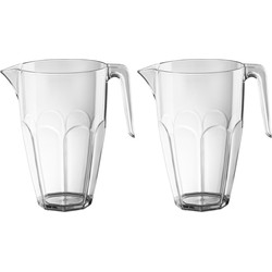 6x Bier pitcher/schenkkan van onbreekbaar transparant kunststof - Schenkkannen