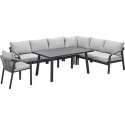Garden Impressions Tarera lounge dining set 6-delig incl stoel - donker grijs