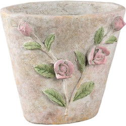 PTMD Bloempot Annastasia - 28x19x25 cm - Cement - Creme