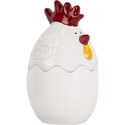 Clayre & Eef Glazen potje Kip Wit Glas