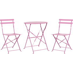 Beliani FIORI - Bistroset-Roze-Staal