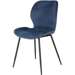 AnLi Style Stoel velvet ronde buis - blauw velours