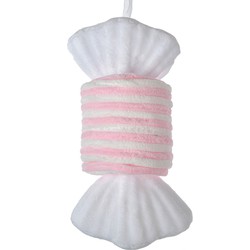 Clayre & Eef Kersthanger Snoep 11x8x20 cm Roze Wit Synthetisch