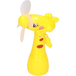Watersproeier ventilator dierenkop geel 15 cm voor kinderen - Ventilatoren