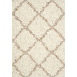 Safavieh Shaggy Indoor Woven Area Rug, Dallas Shag Collection, SGD257, in Ivory & Beige, 122 X 183 cm