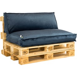 2L Home & Garden Palletkussen Velvet Donkerblauw - 120 x 80cm