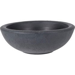 Mega Collections Plantenpot - schaal - kunststof - antraciet/grijs - buiten - D38 x H14 cm - Plantenpotten