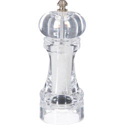 5Five Zoutmolen/pepermolen - acryl - transparant - 15 cm - Peper en zoutstel