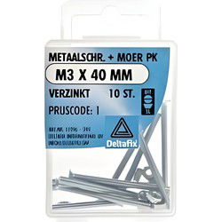 M.schroef moer pk m3x40mm 10st