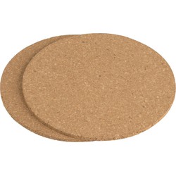 Pannen onderzetters rond - set 2x stuks - van kurk - D18 cm - Panonderzetters