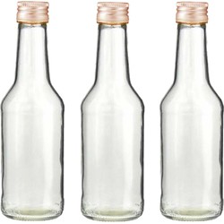 Set van 20x stuks 1x kleine glazen flesjes met schroefdop van 200 ml - Bruiloft bedankjes - Karaffen