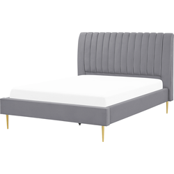 MARVILLE  - Tweepersoonsbed - Grijs - 140 x 200 cm - Fluweel