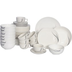 Luzzo® Bristol Serviesset 8 persoons - 48 delig servies - Wit met lijnen