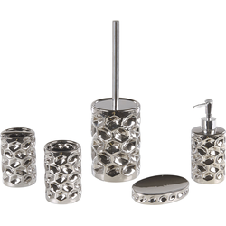 Beliani TIRUA - Badkameraccessoire set-Zilver-Keramiek