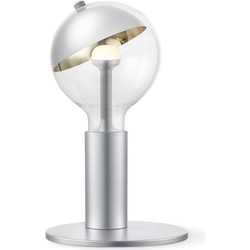 Move Me tafellamp Side - grijs / Sphere 5,5W - zilver goud