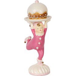 Clayre & Eef Decoratie Beeld Elf 12x8x21 cm Roze Kunststof