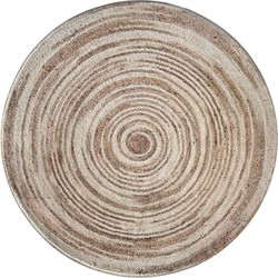 Vercai Rugs Brady Collectie - Hoogpolig Rond Vloerkleed - Zacht Tapijt voor Woonkamer - Polyester - Beige - 90x90 cm