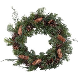 PTMD Kerstkrans Wreath - 46x10x46 cm - Polyester - Bruin