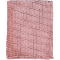 Dutch Decor MAYKE - Plaid pruim 150x200 cm - roze - Dutch Decor