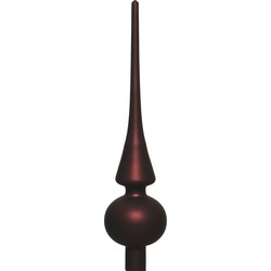 Glazen kerstboom piek mahonie bruin mat 26 cm - kerstboompieken