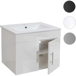 Cosmo Casa Lavabo + Onderkast - Wastafel Wastafel - Gecertificeerd - Hoogglans 60 cm - Wit