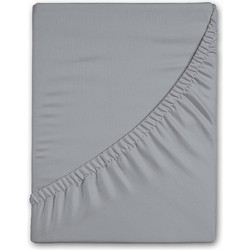 Zavelo Flanellette Hoeslaken Grijs-Lits-jumeaux (180x220 cm)