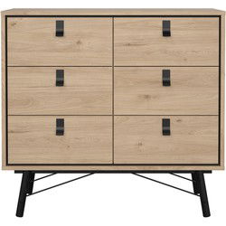 Dubbele ladekast met 6 lades en metalen onderstel B101,8 cm  JOYCE