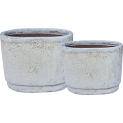 PTMD Bloempot Javier - 48x32x38 cm - Keramiek - Grijs