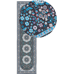 GEDIZ - Loper tapijt - Blauw - 80 x 300 cm - Polyester
