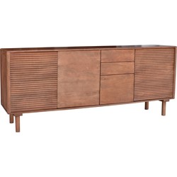 Dressoir Naturel Mangohout - 3 Deuren - 200x40x80cm - Carlien