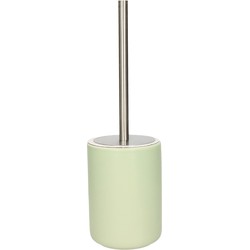 WC-borstel/toiletborstel inclusief houder licht groen 38 cm van steen - Toiletborstels