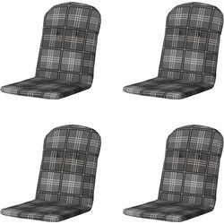 Madison -  Kuipstoelkussen Hoge Rug Patchy grey - Ca. 96x45 cm - Set van 4