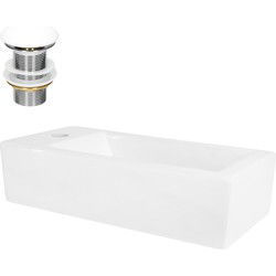 Wastafel incl. afvoerplug Wit zonder overloop 51x25x13 cm Wit keramiek Links uitgelijnd ML design