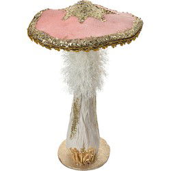 Clayre & Eef Decoratie Beeld Paddenstoel Roze Kunststof