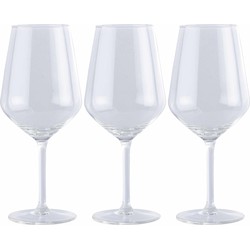 Luxury Houseware Wijnglazen - 12x stuks - rode wijn glazen - 530 ml - Wijnglazen