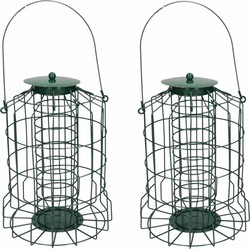 2x Vogel voederkooi voor in de tuin kleine vogels 26 cm - Vogelvoederhuisjes