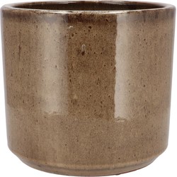 DK Design Bloempot model Brown Glaze - taupe - D21 x H24 cm - glanzend - Plantenpotten