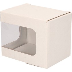 25x Wit mokkendoosje/ mokken verpakking met venstertje en klep deksel - Opbergbox