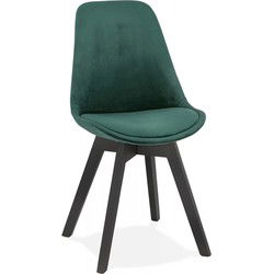 JOE groene fluwelen stoel 48x56x85 cm Groen