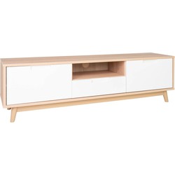 Copenhagen TV-Bench - TV stand in white and natural