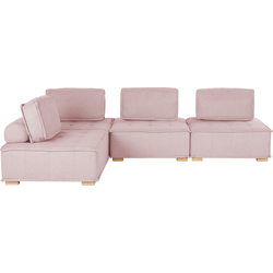 TIBRO - Hoekbank - Roze - Universeel - 300 cm - Polyester