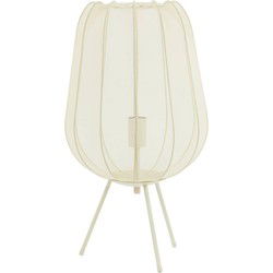 Light & Living - tafellamp - Plumeria - beige wit - polyester - E27 - 1874427